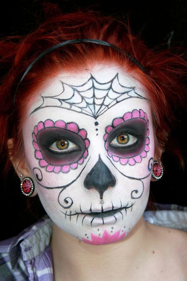 sugar skull women makeup for halloween