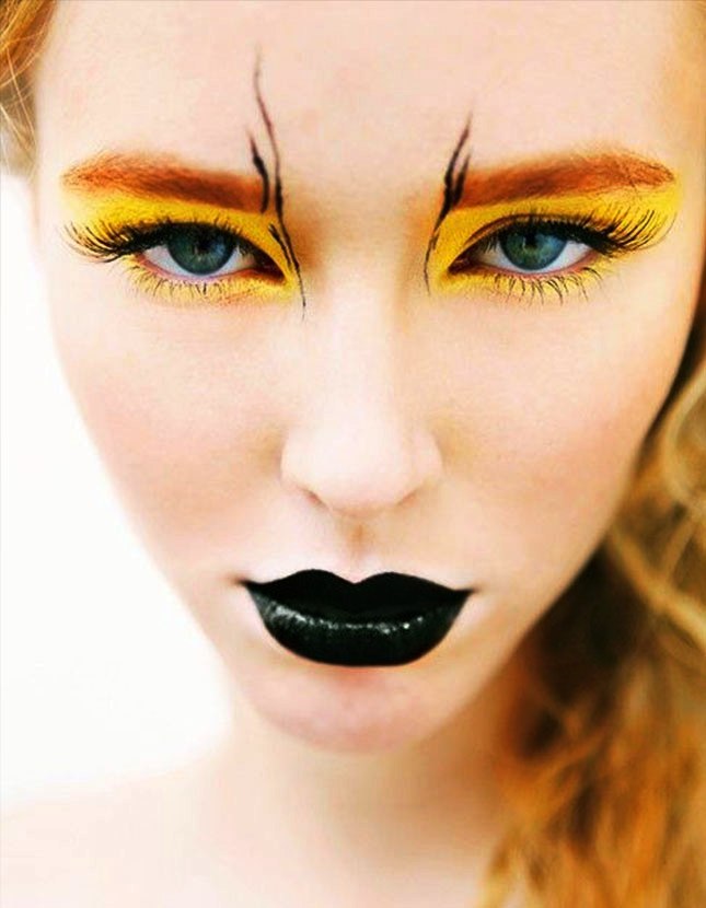 yellow bird beautifull makeup for halloween