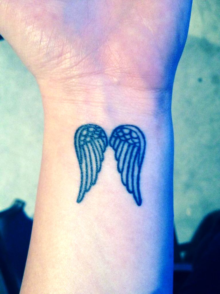 Angel Wing Wrist Tattoo