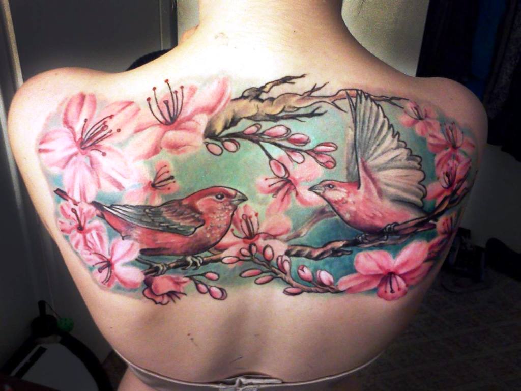 Bird and Flower Tattoos for Women
