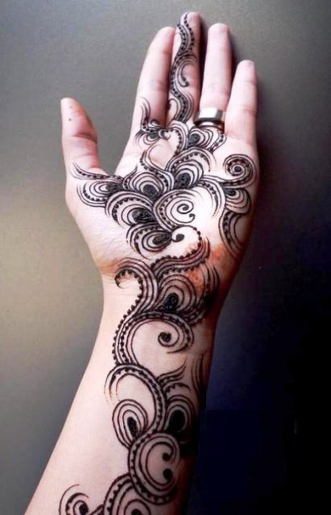 Black Mehndi Designs for Hands