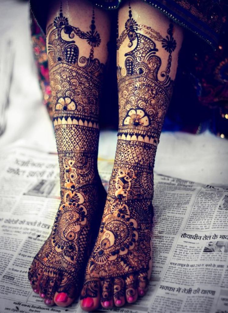 Bridal Leg Henna Design