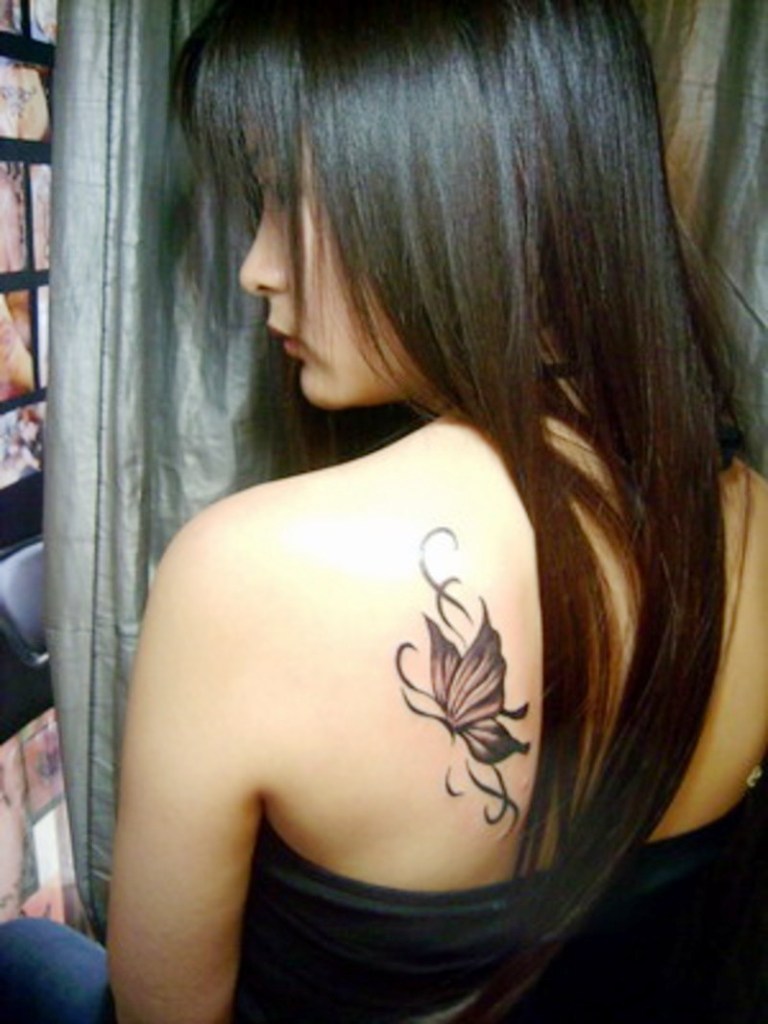 Butterfly Back Shoulder Tattoos for Women