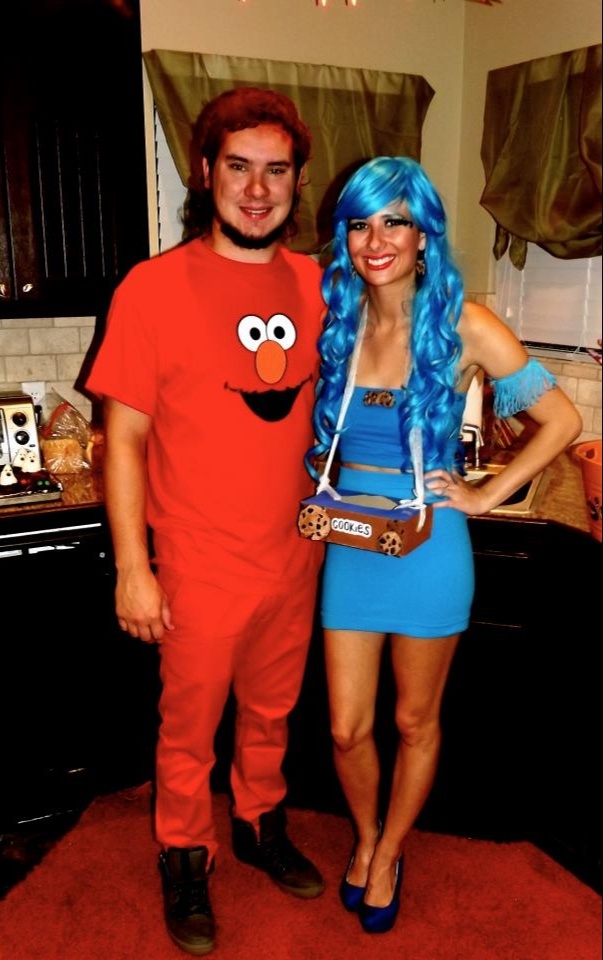 Cookie Monster and Elmo Halloween costumes