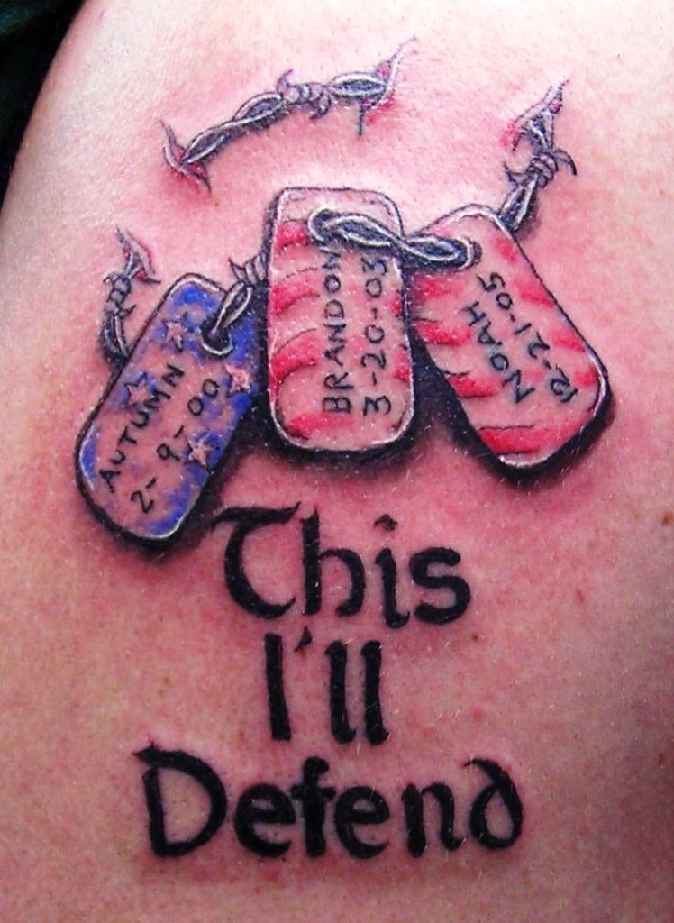 Dog Tag Tattoos with Kids Names