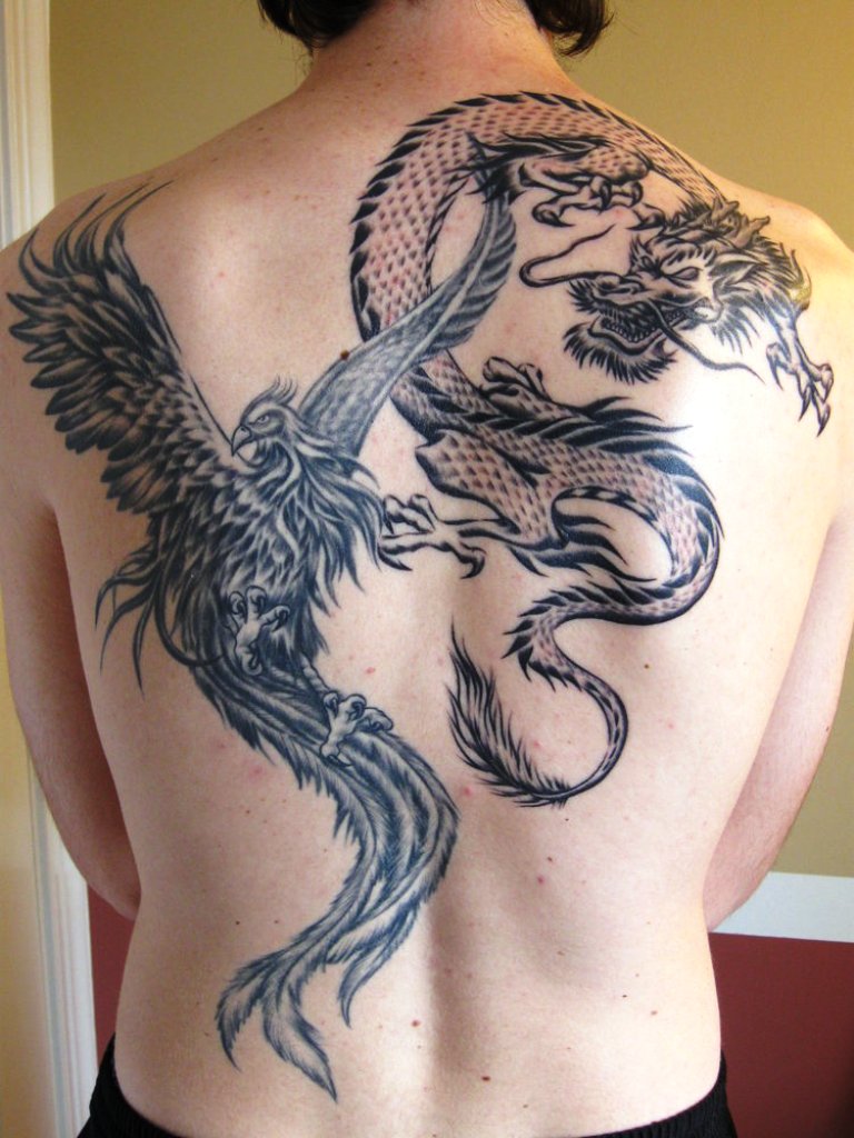 Dragon and Phoenix Tattoo Designs