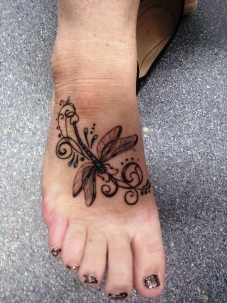 Dragonfly Tattoos On Feet