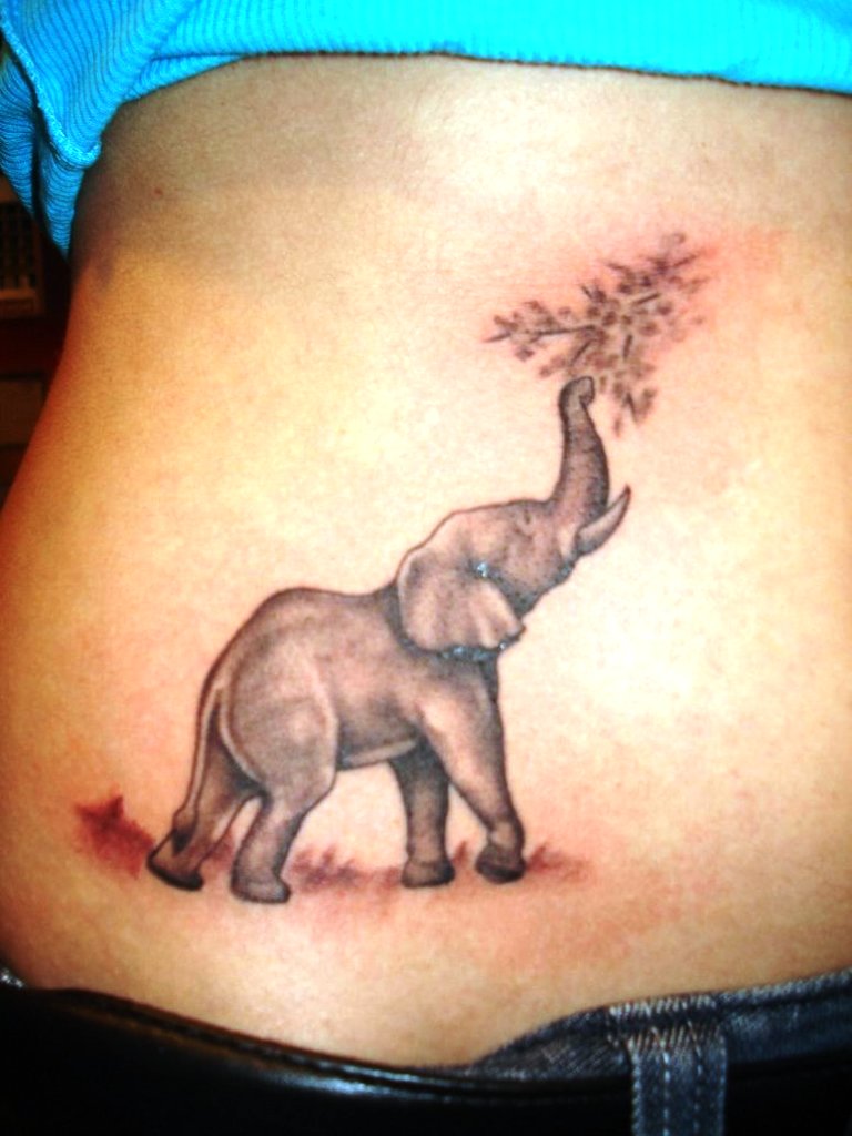 Elephant Tattoo Trunk Up