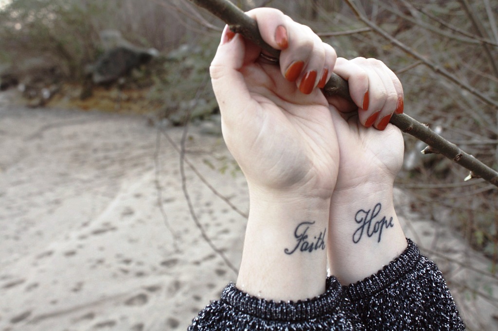 Faith Hope Love Tattoo On Wrist