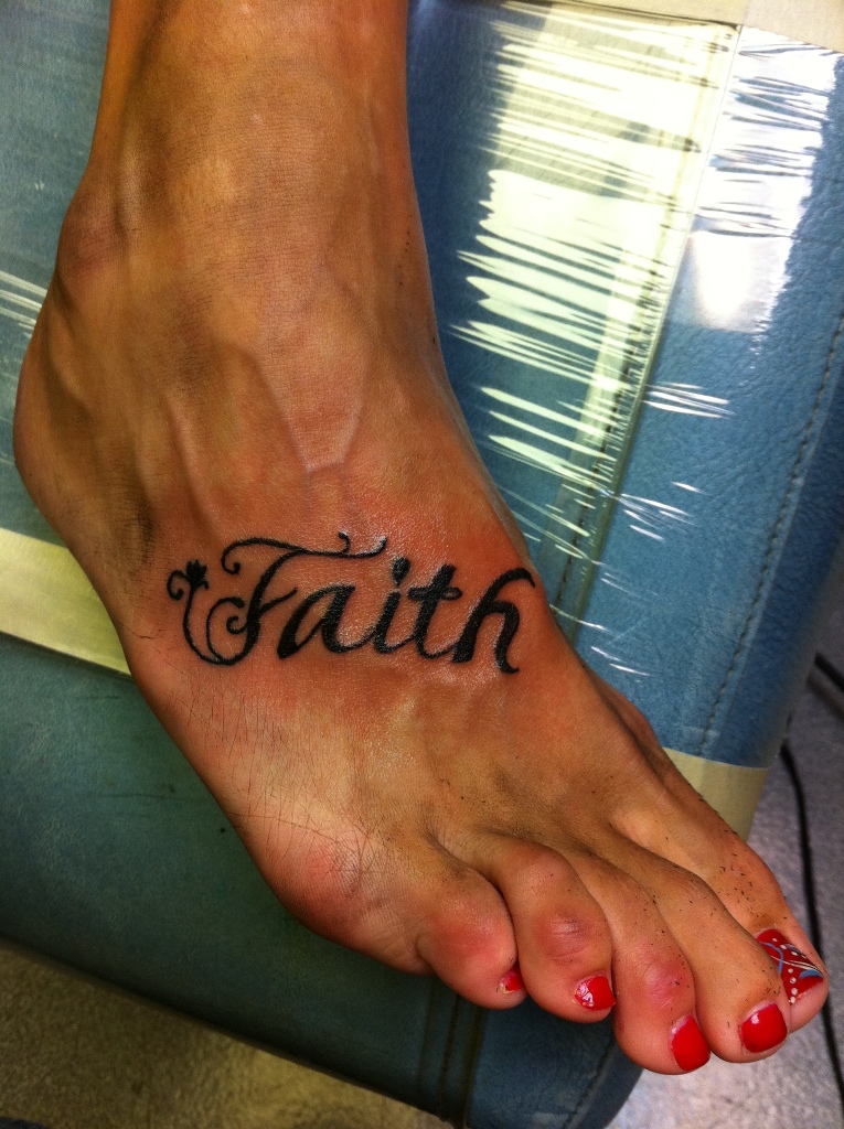 Faith Tattoo On Foot