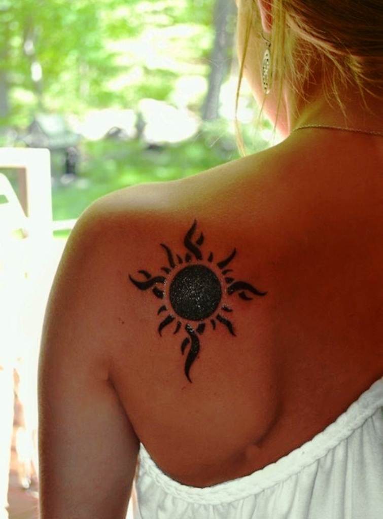 Girl Sun Tattoo Designs