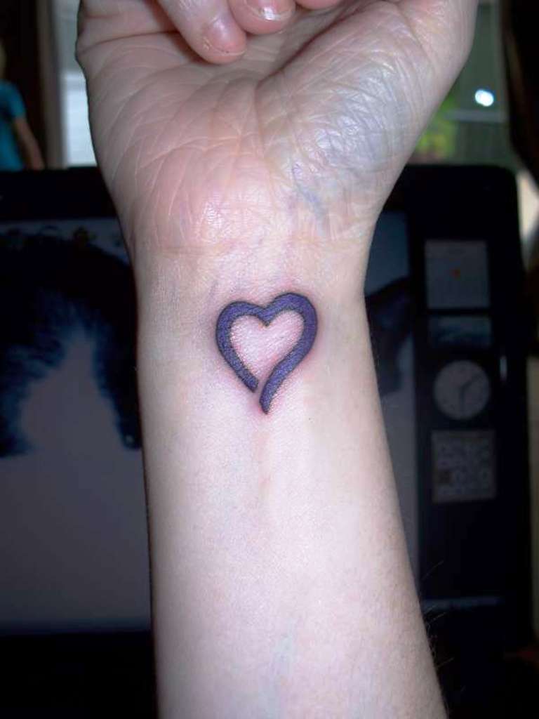 Heart Tattoo On Wrist.