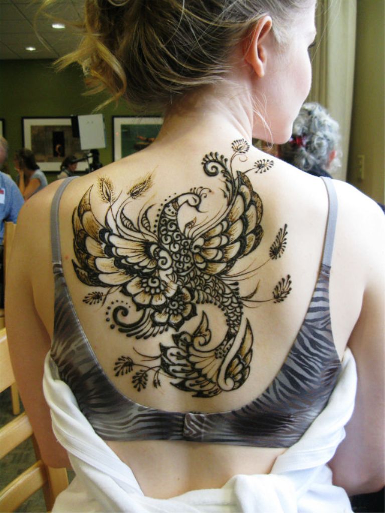 Henna Peacock Tattoo Design.....