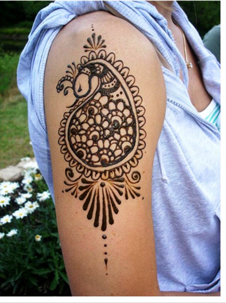 Henna Peacock Tattoo Design..