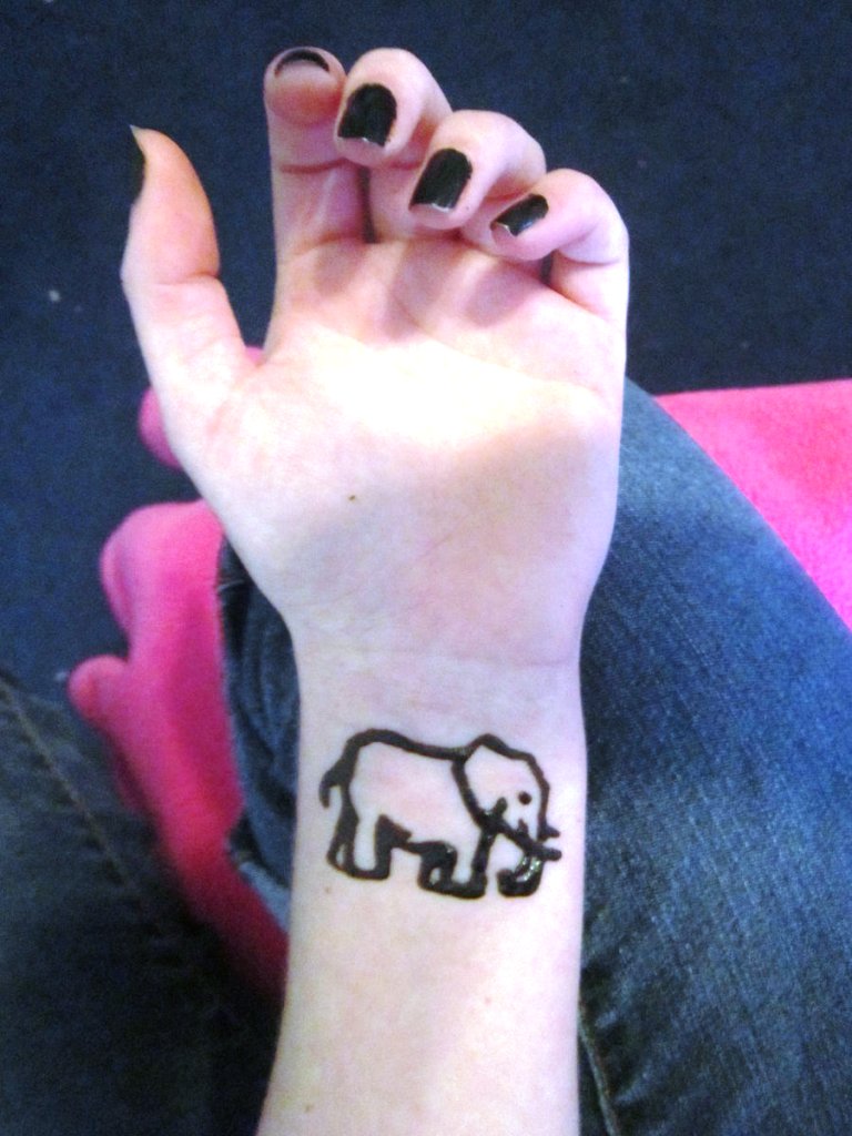 Henna Tattoo Elephant Design for Wrist