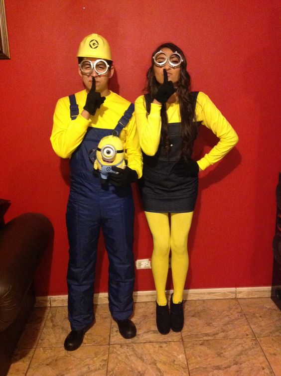 Homemade Couples Halloween Costume Minions