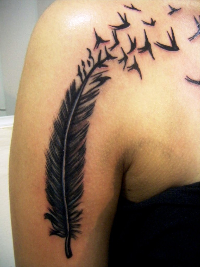 Indian Feathers Tattoo On Foot.