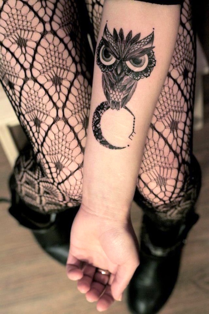 Lace Owl Tattoo