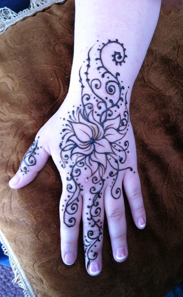 Lotus Henna Hand Design