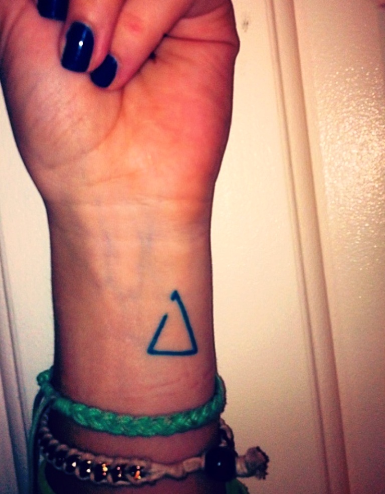 Open Triangle Symbol Tattoo