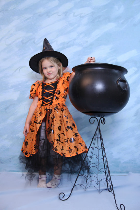 Orange and Black Witch Halloween Costume