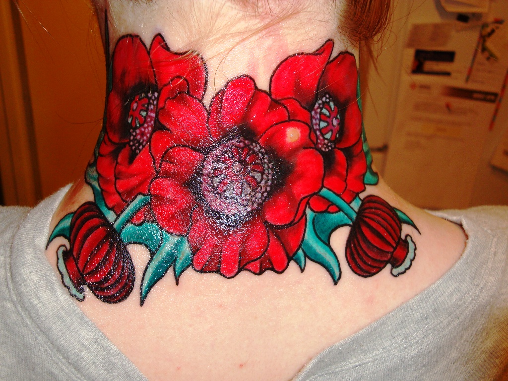 Red Poppy Flower Tattoo