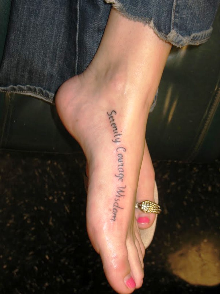Serenity Courage Wisdom Foot Tattoo