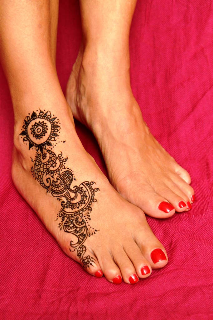 Small Henna Tattoo On Foot