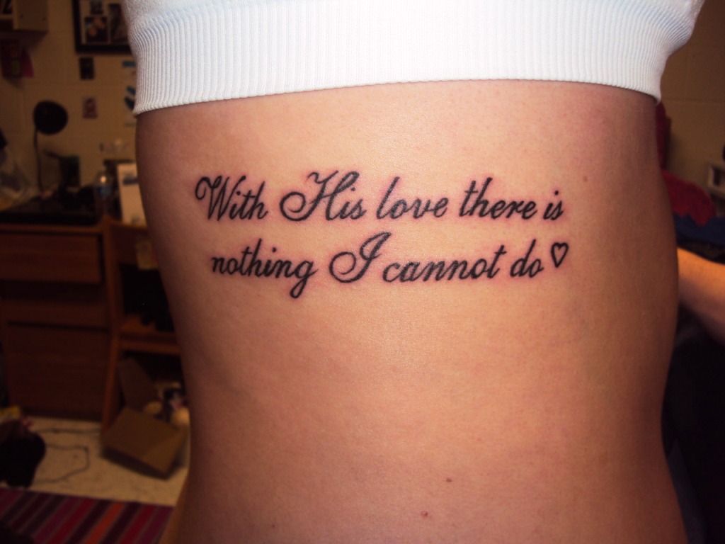 Small Rib Quote Tattoos for Girls