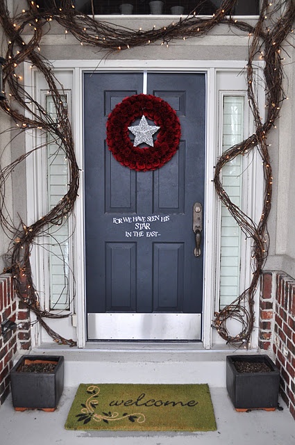 garland-around-front-door-for-christmas