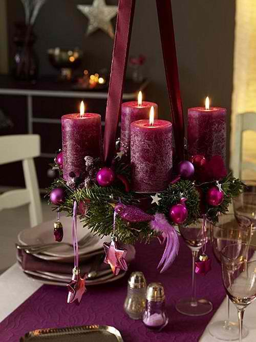 purple-christmas-candle-decoration