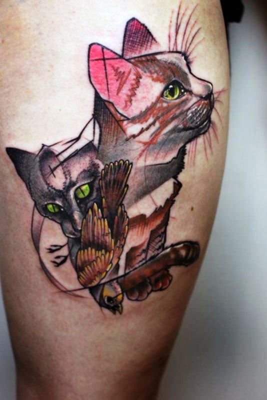 abstract-cat-tattoo