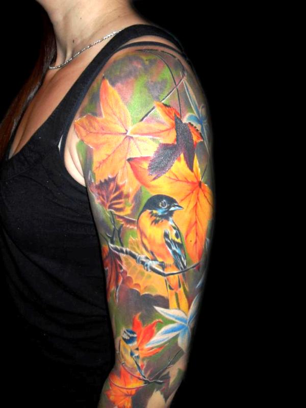 bird-sleeve-tattoo-designs