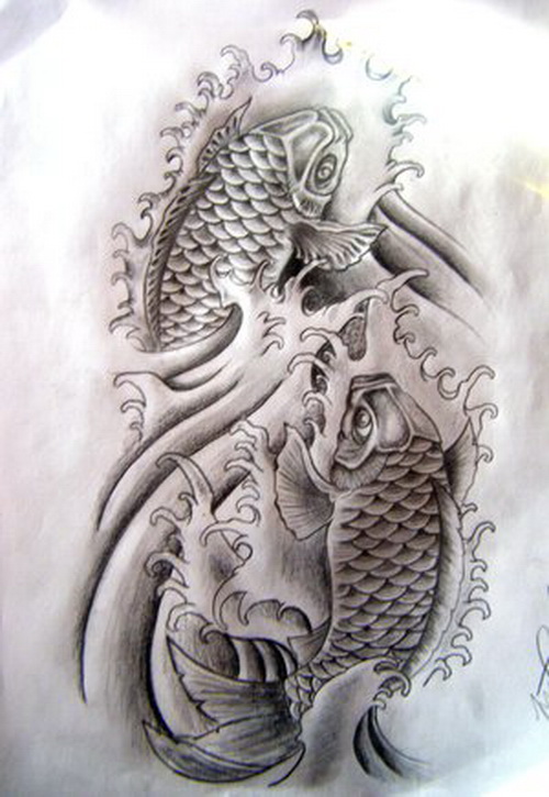 black-koi-fish-tattoo-designs