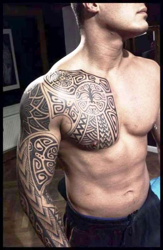 chest-tribal-tattoo-designs