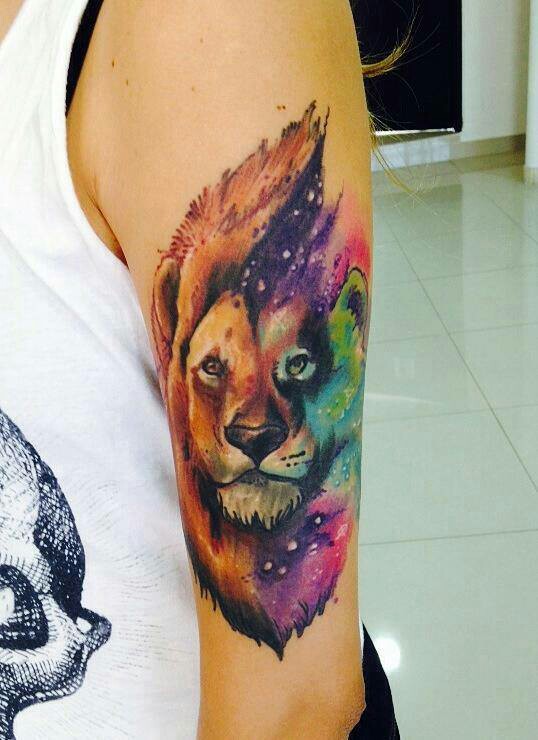 colorful-lion-tattoo