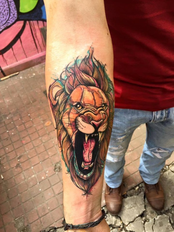 colorful-lion-tattoo-design
