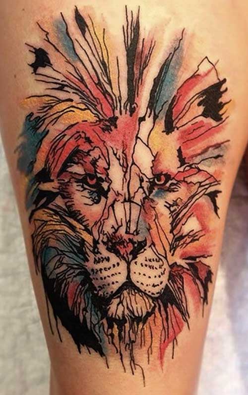 colorful-lion-tattoo-ideas