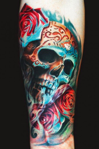 colorful-skull-tattoos