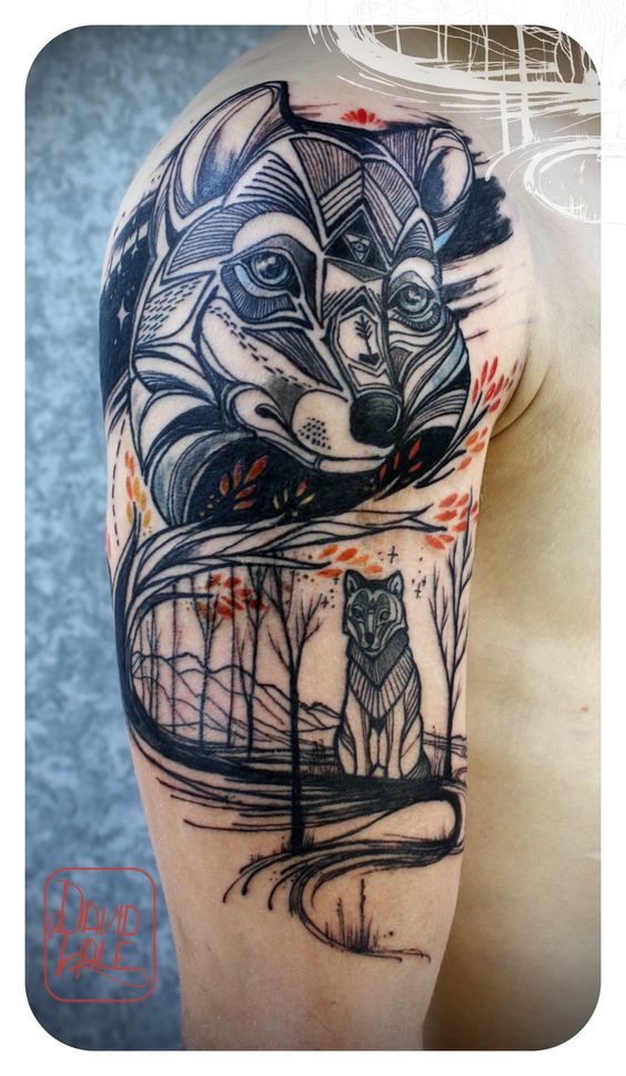 david-hale-wolf-tattoo-design