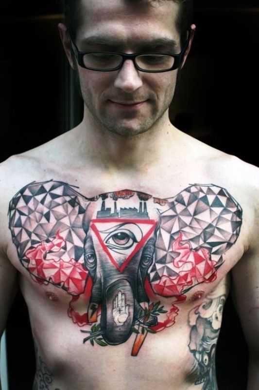 elephant-chest-tattoo