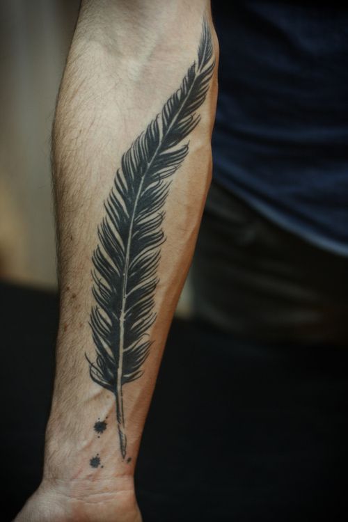 feather-tattoo-on-forearm-for-men