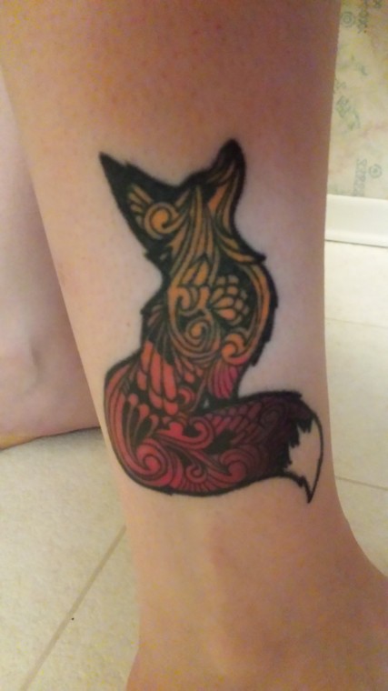 fox-flower-tattoo