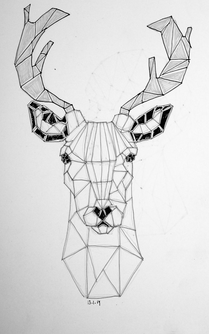 geometric-animal-drawings-deer