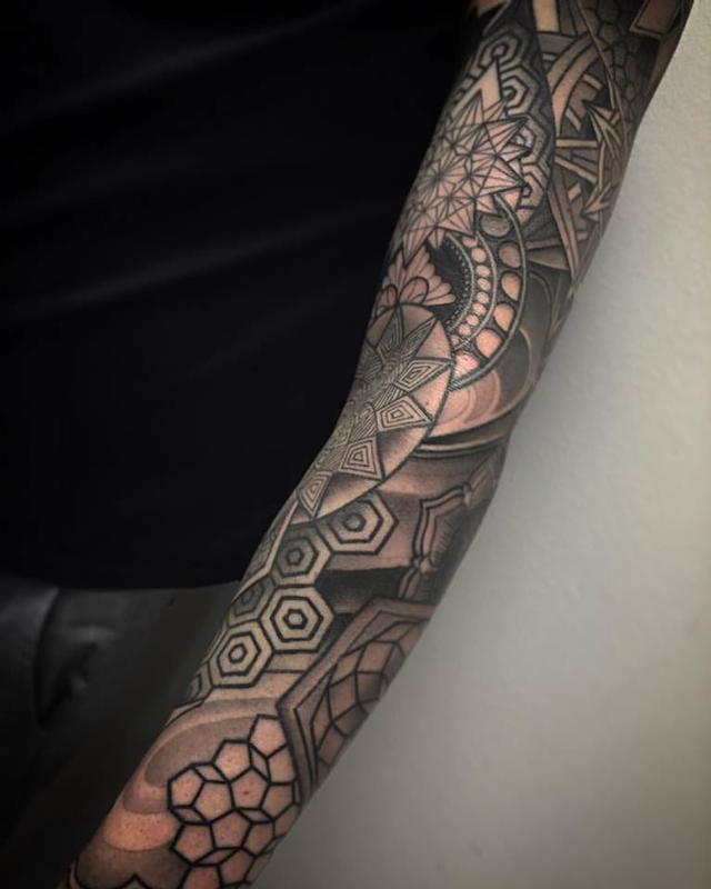 Geometric Tattoo Sleeve Ideas - Flawssy