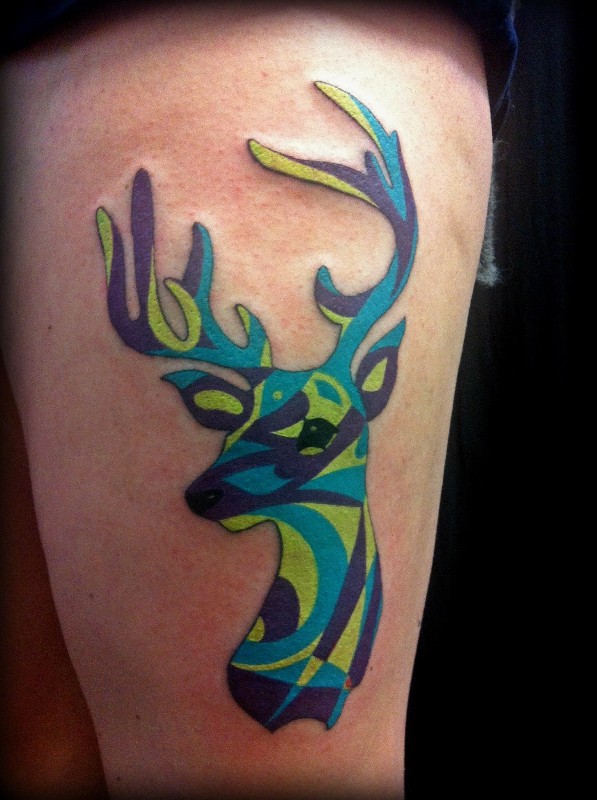 geometric-deer-tattoo-design