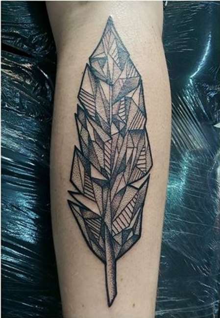 geometric-feather-tattoo