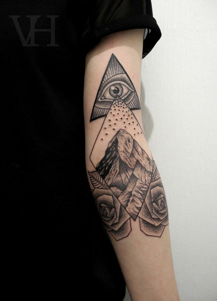 geometric-flower-skull-tattoos-ideas