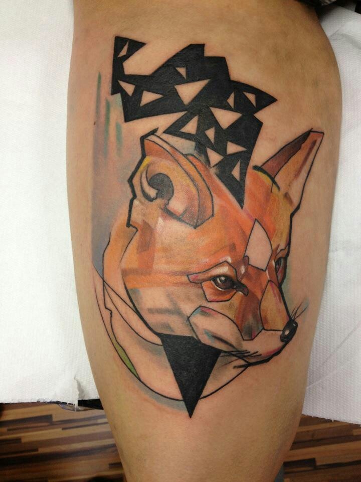 geometric-fox-head-tattoo
