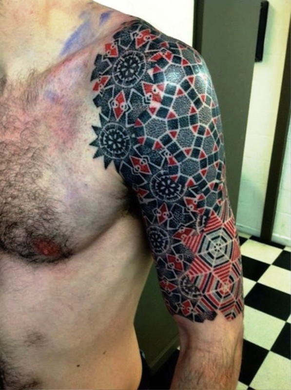 geometric-half-sleeve-tattoo